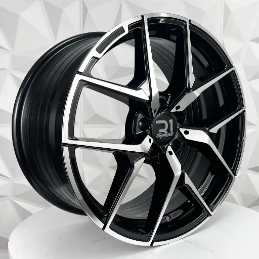 Rin 198562 F19X8.5 R19X9.5 5-112 MH055 BLACK MACHINE FACE ET40/43 CB66.6 5-112 con barrenación 5-112