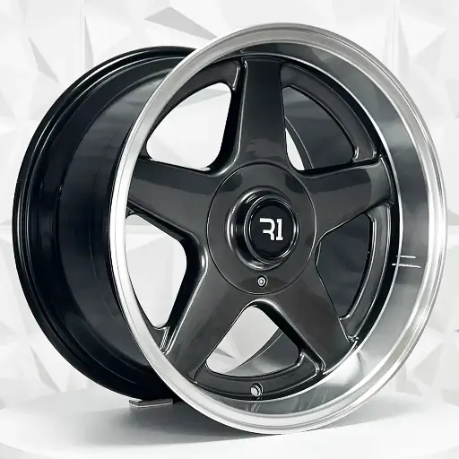 Rin 174756 F17X8.5 R17X9.5 4-100/114.3 QC1885 HYPER BLACK MACHINE LIP ET20 CB73.1 4-114.3 con barrenación 4-114.3