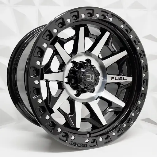 Rin 164596 RIN 16X8 5-135 R1 SPORT QC1261 BLACK MACHINE FACE+CHROME RIVETS* ET0 CB87.1 5-100 con barrenación 5-100