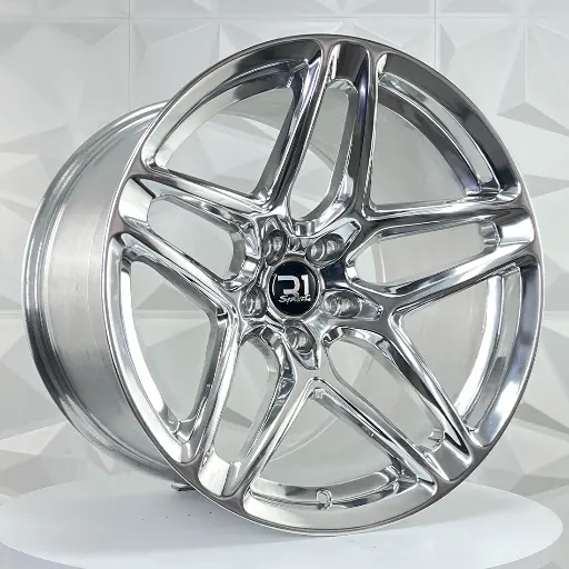 Rin 184573F RIN 18X9.5 5-114.3 R1 SPORT QC1812 FULL POLISH ET22 CB73.1 5-114.3 con barrenación 5-114.3