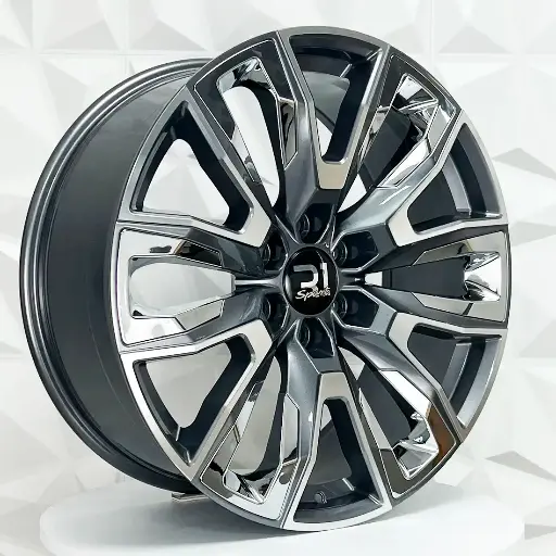 FF228538 RIN 22X9 6-139.7 R1 SPORT TYH081 GUNMETAL MF INSERT CHROME ET28 CB78.1 6-139.7