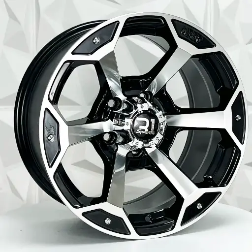 160599 RIN 16X8 6-114.3 R1 SPORT 6989 BLACK MACHINE FACE ET0 CB66.1 6-114.3