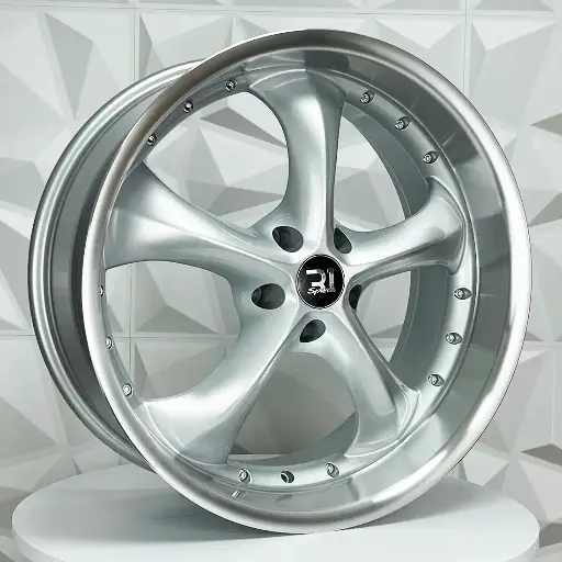 Rin 201213 F20X8.5 R20X10 5-114.3 SILVER MACHINE LIP CHROME RIVETS ET15/20 CB73.1 5-114.3 con barrenación 5-114.3