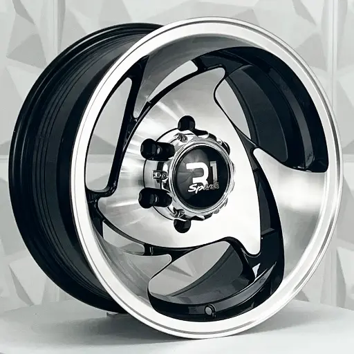 Rin 156765 RIN 15X8 6-114.3 R1 SPORT 1070 BLACK MACHINE FACE MACHINE LIP ET-15 CB73.1 6-114.3 con barrenación 6-114.3