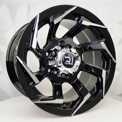 151634 RIN 15X8 6-139.7 R1 SPORT DX366 BLACK MACHINE FACE ET-5 CB106.1 6-139.7