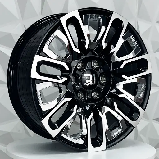 FF208564 RIN 20X9 6-139.7 R1 SPORT TYH086 BLACK MF INSERT CHROME ET28 CB78.1 6-139.7