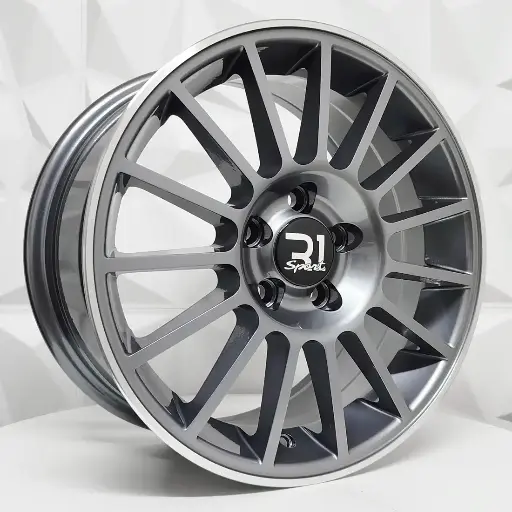 154846 RIN 15X6.5 5-100 R1 SPORT QC1690 DARK GUNMETAL MACHINE LIP ET35 CB73.1 5-100