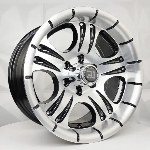 157634 RIN 15X7 6-114.3 R1 SPORT 504 BLACK MACHINE FACE MACHINE LIP ET-10 CB84 6-114.3
