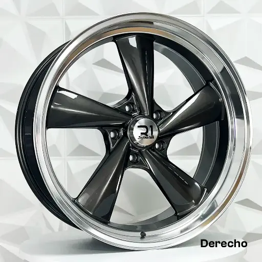 Rin 225507 FD/FI 22X9 RD/RI 22X11 5-127 SP669 MAG GREY MACHINE LIP ET15 CB78.3 5-127 con barrenación 5-127