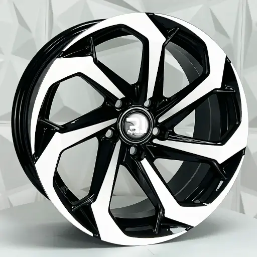 Rin 160103 RIN 16X7 5-112 R1 SPORT 1066 BLACK MACHINE FACE ET15 CB73.1 5-112 con barrenación 5-112