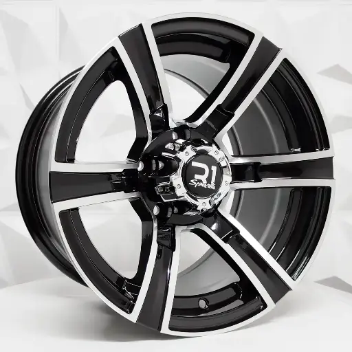 150683 RIN 15X8 5-120 R1 SPORT 5968 BLACK MACHINE FACE ET0 CB83 5-120