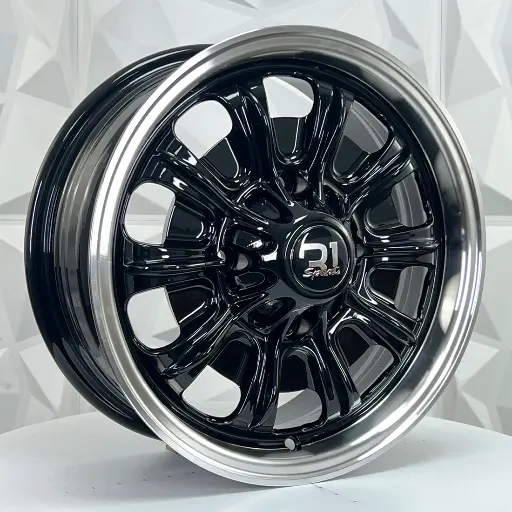158614 RIN 15X6 4-130 R1 SPORT VM08 BLACK MACHINE LIP ET30 CB80.9 4-130