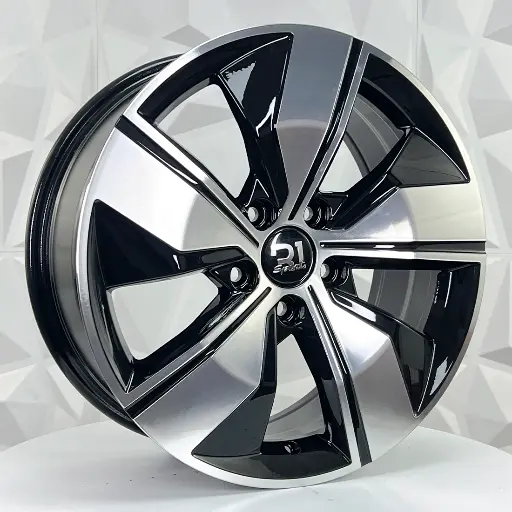 178555 RIN 17X7 5-112 R1 SPORT 7119 BLACK MACHINE FACE ET45 CB57.1 5-112