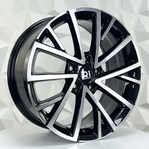 178554 RIN 17X7.5 5-112 R1 SPORT 7098 BLACK MACHINE FACE ET51 CB57.1 5-112