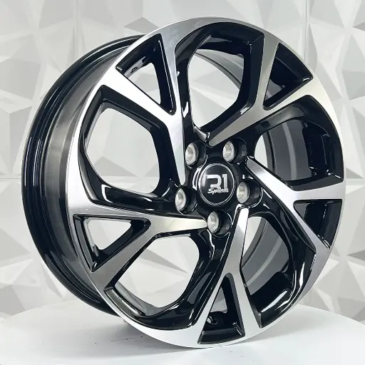 178563 RIN 17X6.5 5-114.3 R1 SPORT H690F MACHINE BLACK ET45 CB60.1 5-114.3