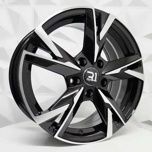 160601 RIN 16X6.5 5-100 R1 SPORT 6407 BLACK MACHINE FACE ET35 CB73.1 5-100