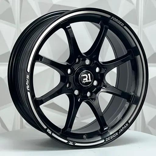 156786 F15X7 R15X8.5 4-100/114.3 X089 BLACK ML MACHINE LINE ET35/30 CB73.1 4-100