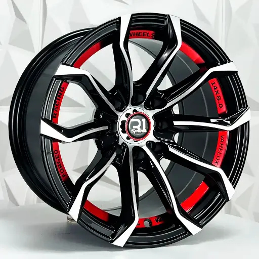 146584 RIN 14X8 4-100/114.3 R1 SPORT 363 BLACK MACHINE FACE RED LINE ET0 CB73.1 4-114.3