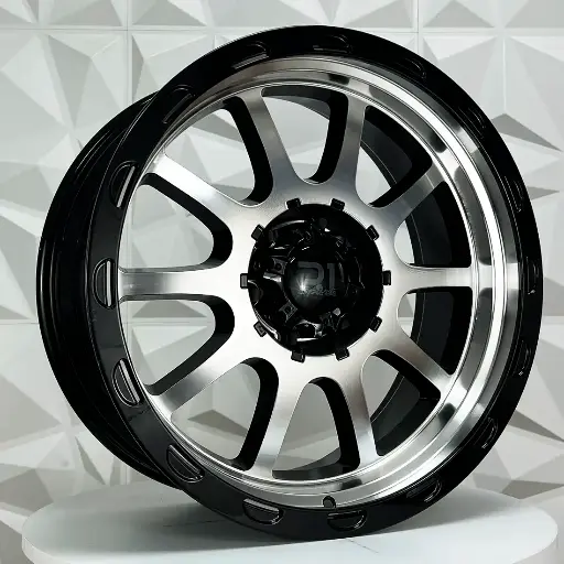 Rin 207545 RIN 20X9 6-139.7 R1 SPORT 1207 BLACK MACHINE SPOKE UNDERCUT ET-10 CB106.1 6-139.7 con barrenación 6-139.7