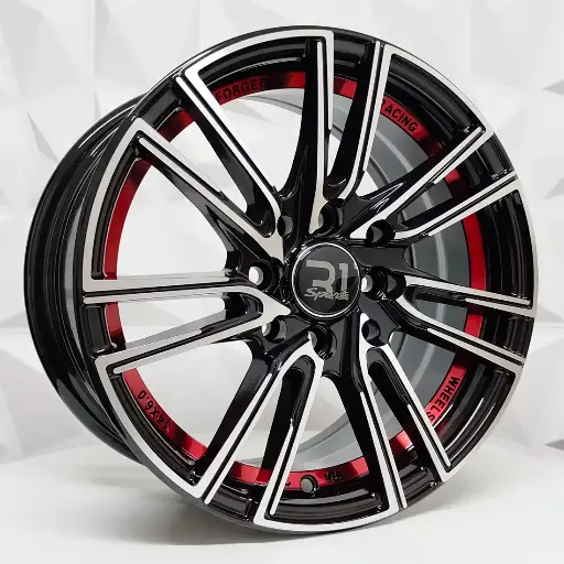 158622 RIN 15X8 4-100/114.3 R1 SPORT RGW452 MACHINE BLACK+UNDERCUT RED ET15 CB73.1 4-100