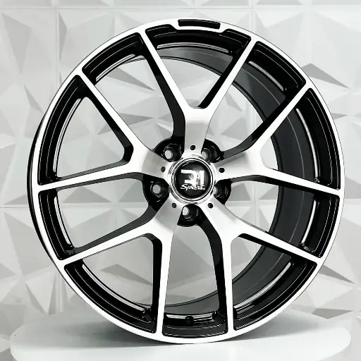 Rin 208533 F20X8.5 R20X9.5 5-112 MH017 BLACK MACHINE FACE ET40 CB66.6 5-112 con barrenación 5-112
