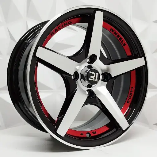 168568 RIN 16X7 4-100/114.3 R1 SPORT RGW8808 MACHINE BLACK+UNDERCUT RED ET30 CB73.1 4-100