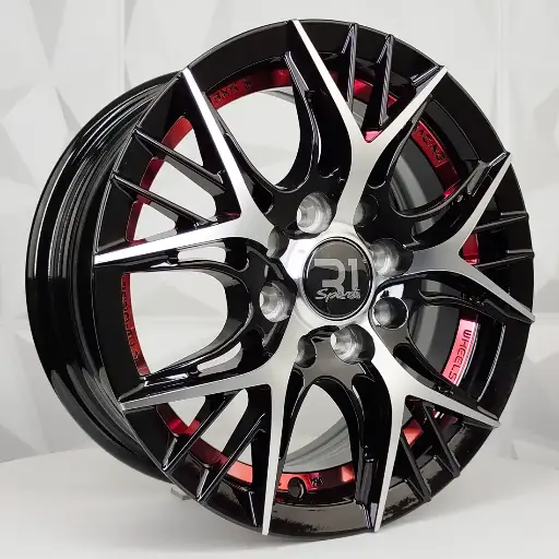 138539 RIN 13X5.5 4-100/114.3 R1 SPORT RGW02 MACHINE BLACK UNDERCUT+RED ET35 CB73.1 4-100