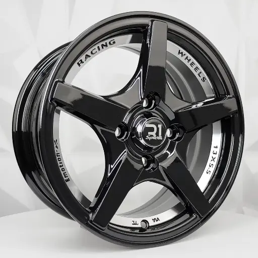 138537 RIN 13X5.5 4-100 R1 SPORT HS8808 GLOSS BLACK+UNDERCUT ET30 CB67.1 4-100