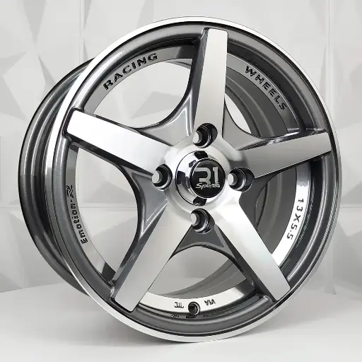 138538 RIN 13X5.5 4-100 R1 SPORT HS8808 MACHINE GUMETAL+UNDERCUT ET30 CB67.1 4-100