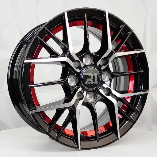 138542 RIN 13X5.5 4-100/114.3 R1 SPORT RGW05 MACHINE BLACK UNDERCUT+RED ET35 CB73.1 4-100