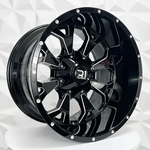 206633 RIN 20X12 6-135/139.7 R1 SPORT 889 GLOSS BLACK MILLED ET-51 CB106 6-139.7