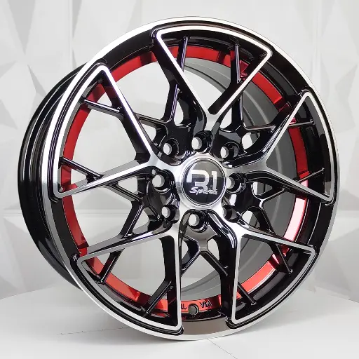 148601 RIN 14X6 4-100/114.3 R1 SPORT RGW458 MACHINE BLACK+UNDERCUT RED ET38 CB73.1 4-114.3