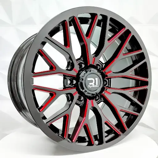 208606 RIN 20X9 6-139.7 R1 SPORT 634 BLACK+MILLING RED ET15 CB110 6-139.7