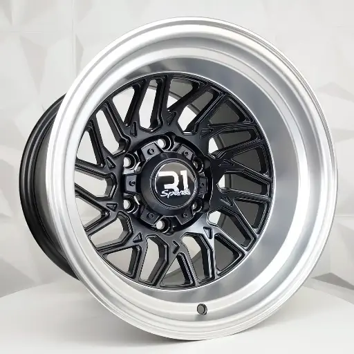 158629 RIN 15X10 6-139.7 R1 SPORT RGW635 MATT BLACK+MACHINE LIP ET-44 CB110 6-139.7