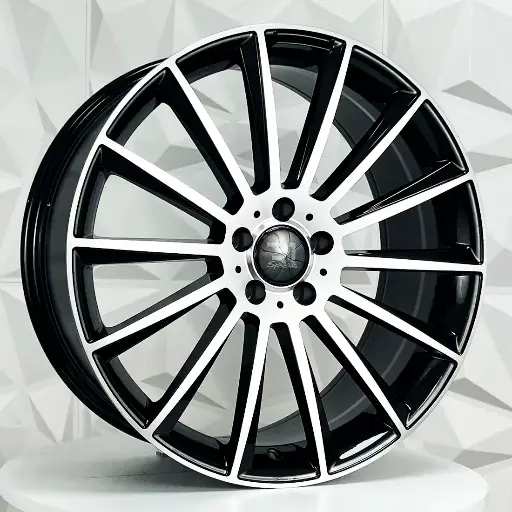Rin 208550 F20X8.5 R20X9.5 5-112 M073 BLACK MACHINE FACE ET35/38 CB66.6 5-112 con barrenación 5-112
