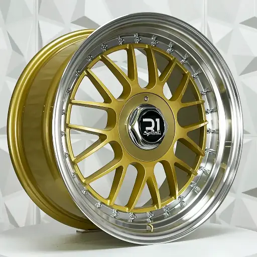 171558 F17X8 R17X9 4-100/114.3 646 LIGHT GOLD MACHINE LIP CHROME RIVETS ET30/25 CB73 4-100
