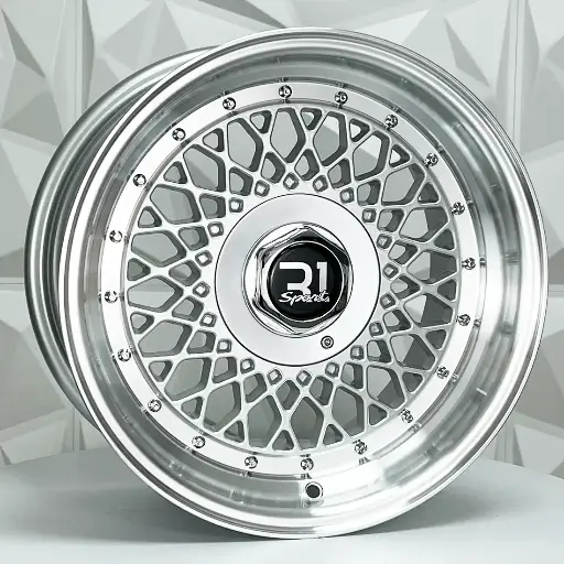 151531 RIN 15X8 4-100/114.3 R1 SPORT DX163 SILVER MACHINE LIP CHROME RIVETS ET20 CB73.1 4-100