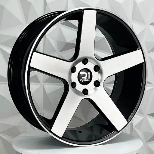 Rin 229339 RIN 22X9.5 6-135 R1 SPORT 5198 MACHINE BLACK ET25 CB87.1 6-135 con barrenación 6-135