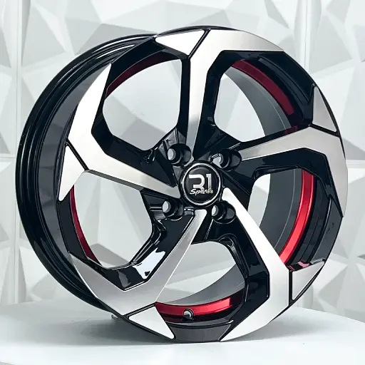 134578 RIN 13X6 4-100 R1 SPORT QC2058 BLACK MACHINE FACE RED LINE ET35 CB73.1 4-100