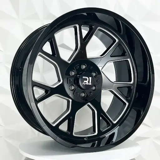 Rin 241201 RIN 24X12 6-139.7 R1 SPORT LE5505 BLACK MILLING ET-42 CB106 6-139.7 con barrenación 6-139.7
