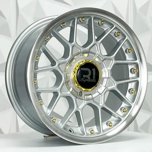 152220 F15X7 R15X8 4-100/114.3 L1879 SILVER MACHINE LIP GOLD RIVETS ET25/30 CB73.1 4-100