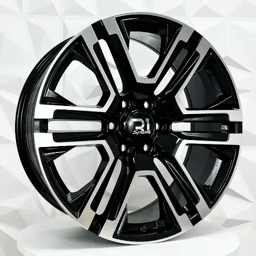 229298 RIN 22X9 6-139.7 R1 SPORT UFO- 6108 BLACK MACHINE FACE ET27 CB78.1 6-139.7