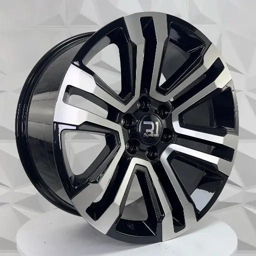 229347 RIN 22X9 6-139.7 R1 SPORT G10 BLACK MACHINE FACE ET24 CB78.1 6-139.7