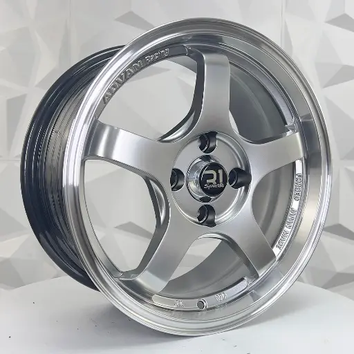159695 RIN 15X7 5-100 R1 SPORT GL165 HYPER BLACK MACHINE LIP ET35 CB73.1 5-100