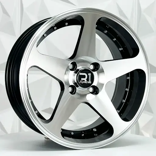 156545 RIN 15X7 4-100 R1 SPORT 766 POLISHED FACE/BLACK WINDOWS ET32 CB73.1 4-100