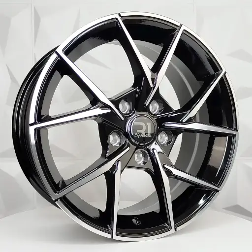 162147 RIN 16X6.5 4-100 R1 SPORT L2556 BLACK MACHINE FACE ET35 CB73.1 4-100