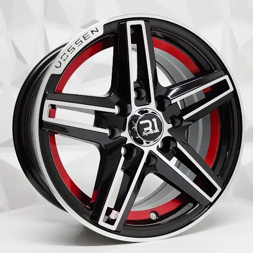 136510 RIN 13X6 4-100/114.3 R1 SPORT 353C BLACK MACHINE AND RED UNDERCUT ET30 CB73.1 4-100