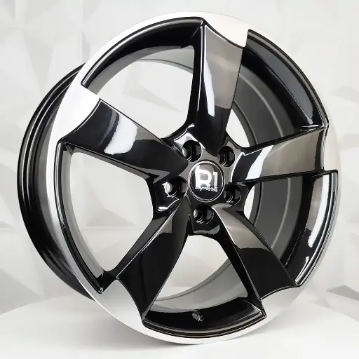 176671 RIN 17X7.5 5-100 R1 SPORT 5208 BLACK MACHINE LIP ET40 CB73.1 5-100