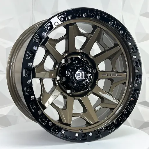 174779 RIN 17X9 6-139.7 R1 SPORT QC1261 BRONZE+BLACK LIP+CHROME RIVETS* ET0 CB106.1 6-139.7