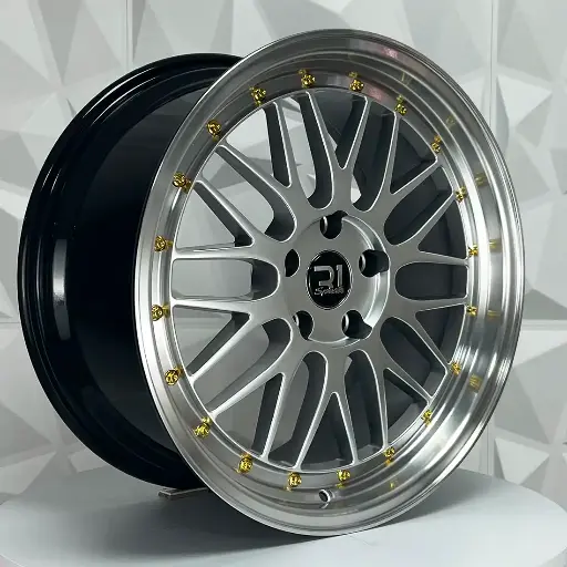 184567 F18X8.5 R18X9.5 5-113 QC1120 HYPER SILVER MI GOLD RIVETS ET42/35 CB73.1 5-113